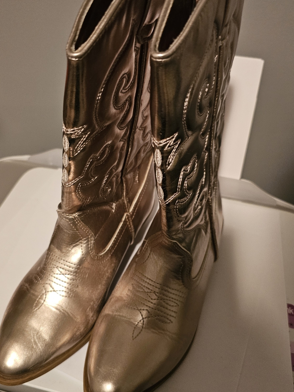 Metallic Gold Western Boots - Fashionable Home Accents